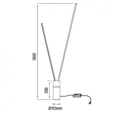 Lámpara de pie blanco dos brazos LED