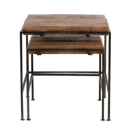 Set 2 mesas auxiliares nido estilo industrial