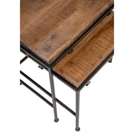 Set 2 mesas auxiliares nido estilo industrial