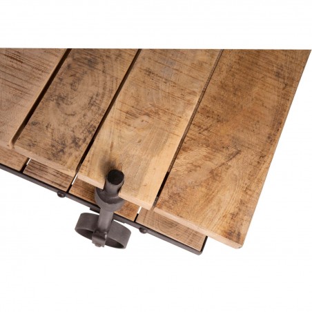 Mesa de centro con ruedas estilo industrial - 122x63x44h