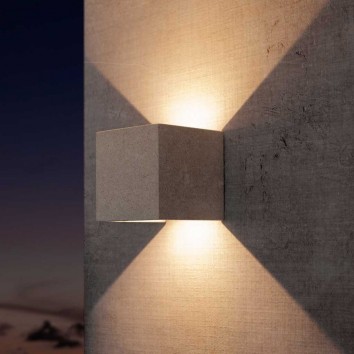 Aplique de pared exterior LED 12W gris piedra 2