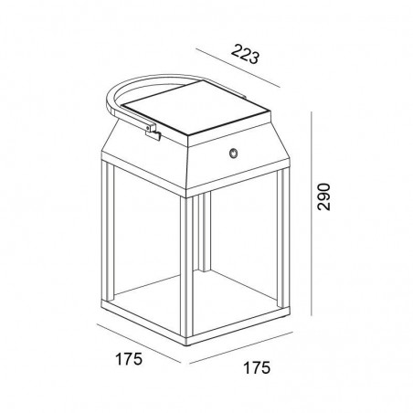 Farol portátil LED recargable serie Sapporo grafito 29cm