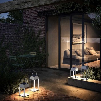 Farol portátil LED recargable serie Sapporo blanco 36cm 2
