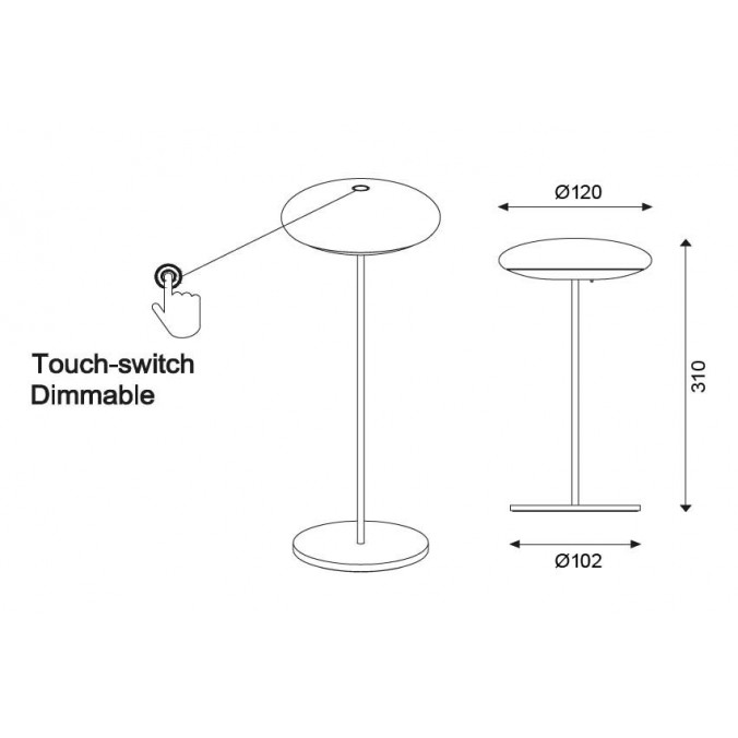 Lámpara portátil con LED serie Klappen blanco