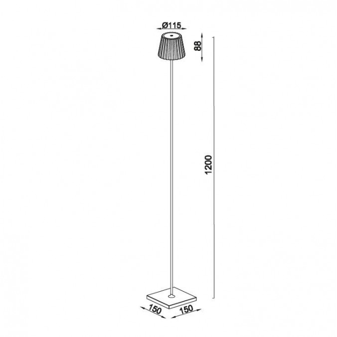 Lámpara pie recargable con LED serie K2 blanco