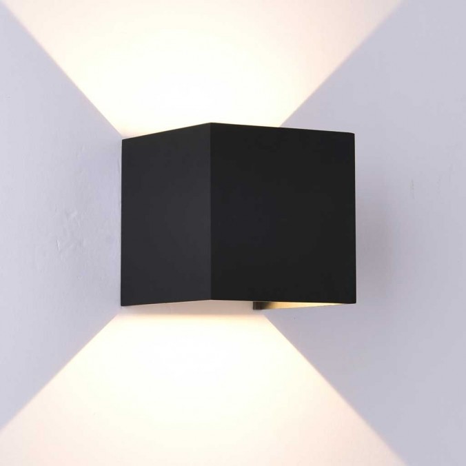 Aplique pared exterior LED serie Davos negro