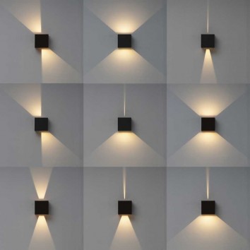Aplique pared exterior LED serie Davos XL negro 2
