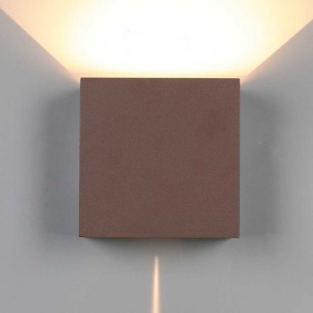 Aplique pared exterior LED serie Davos XL corten