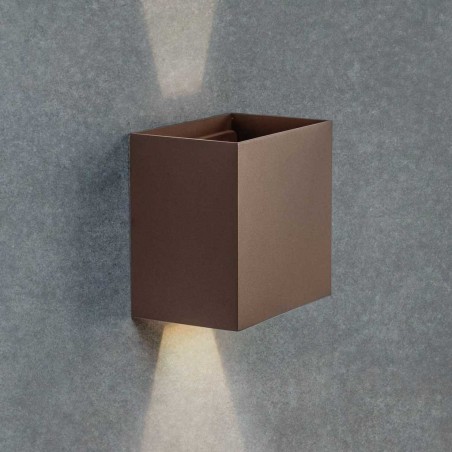 Aplique pared exterior LED serie Davos XL corten