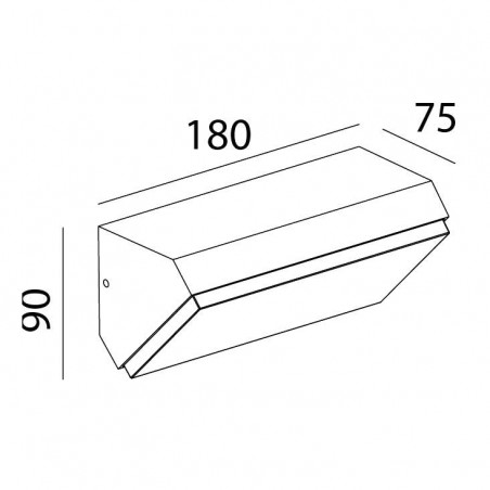 Aplique de pared horizontal LED serie Solden gris