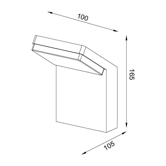 Aplique de pared LED serie Alpine IP65 gris Aplique de pared LED serie Alpine IP65 gris