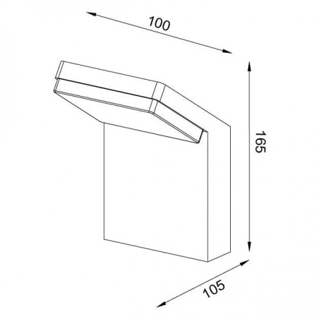 Aplique de pared LED serie Alpine IP65 gris