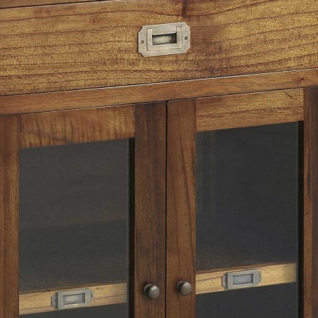 Aparador 3 cajones y 4 puertas estilo colonial mindi 160x40x85h