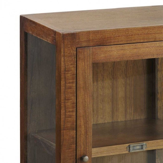 Mini vitrina con cajón y puerta estilo colonial mindi 50x30x100h Mini vitrina con cajón y puerta estilo colonial mindi 50x30x100h