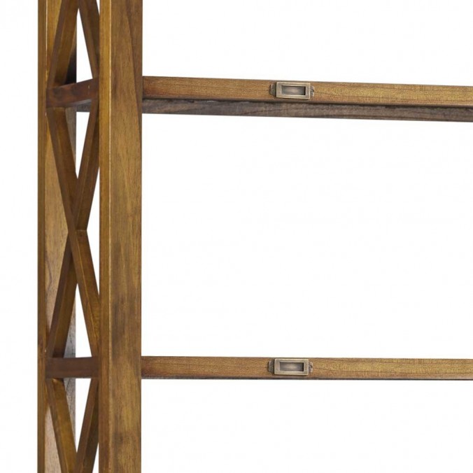 Librería con dos cajones estilo colonial mindi 100x35x190h