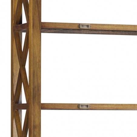 Librería con dos cajones estilo colonial mindi 100x35x190h