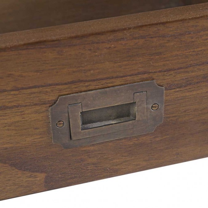 Librería con dos cajones estilo colonial mindi 100x35x190h