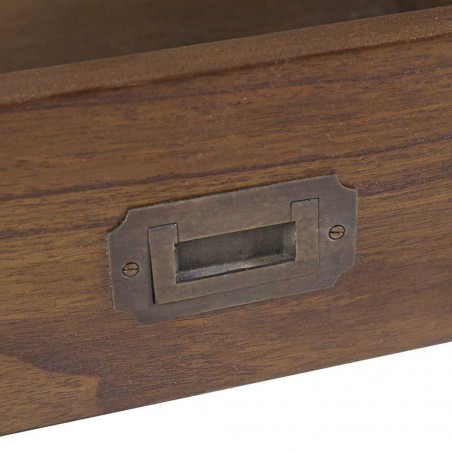 Librería con dos cajones estilo colonial mindi 100x35x190h