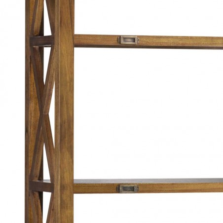 Librería con dos cajones estilo colonial mindi 80x35x165h