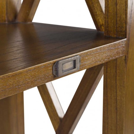 Librería con dos cajones estilo colonial mindi 80x35x165h