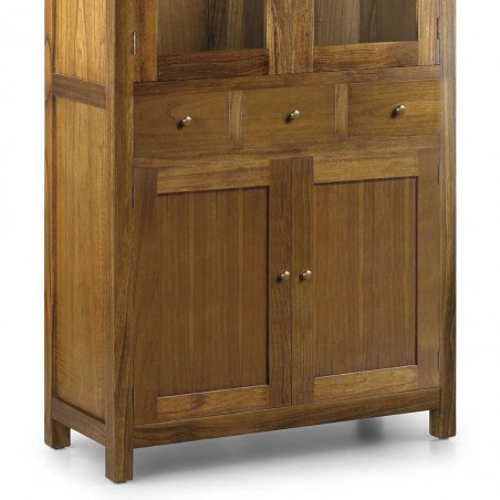 Vitrina 3 cajones y 4 puertas estilo colonial mindi 90x40x190h