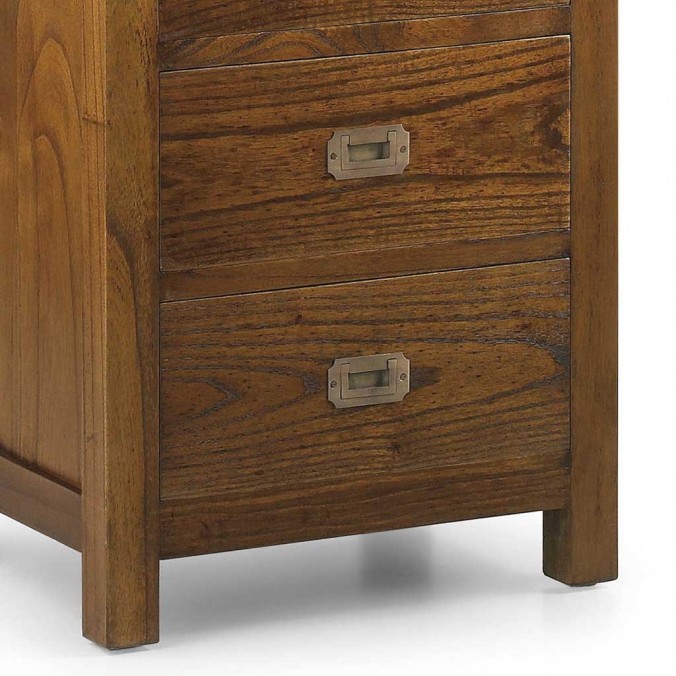 Vitrina 4 cajones y 1 puerta estilo colonial mindi 50x40x190h