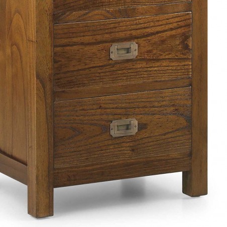 Vitrina 4 cajones y 1 puerta estilo colonial mindi 50x40x190h