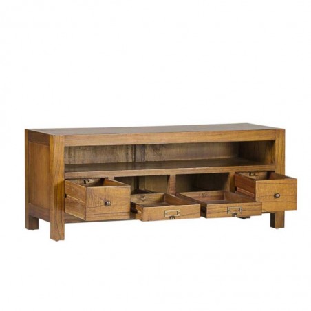 Mueble TV 4 cajones estilo colonial mindi 110x40x45h