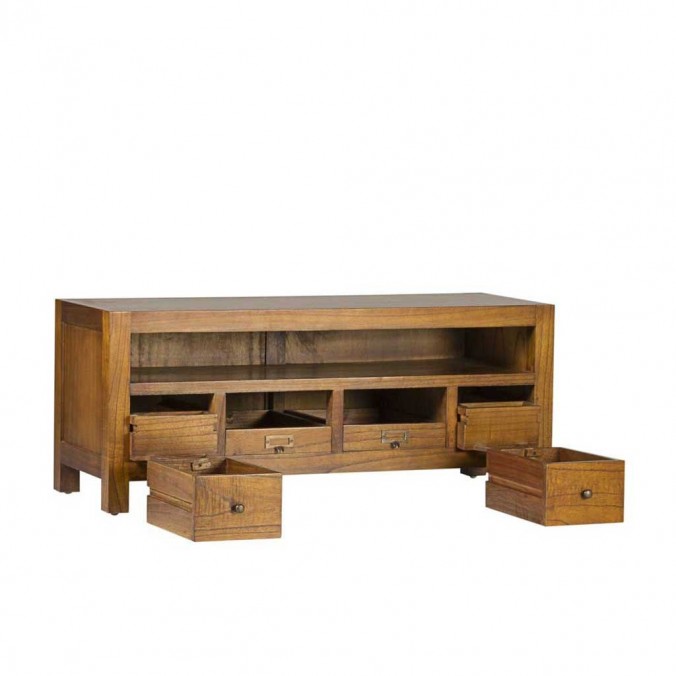 Mueble TV 4 cajones estilo colonial mindi 110x40x45h