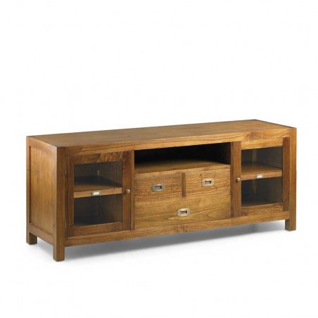 Mueble TV 3 cajones+2 puertas estilo colonial mindi 150x45x60h