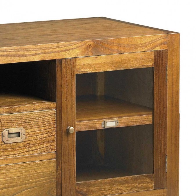 Mueble TV 3 cajones+2 puertas estilo colonial mindi 150x45x60h