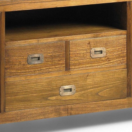 Mueble TV 3 cajones+2 puertas estilo colonial mindi 150x45x60h