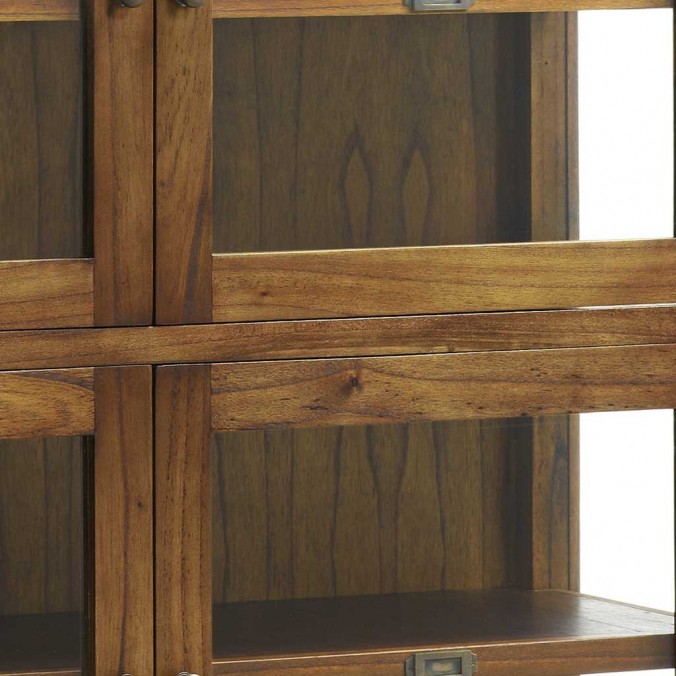 Vitrina 4 cajones y 4 puertas estilo colonial mindi 115x40x155h