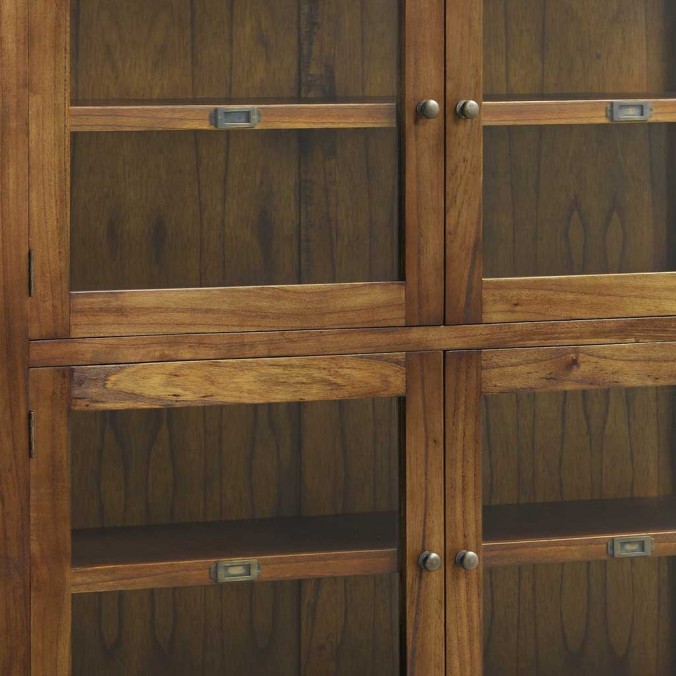 Vitrina 4 cajones y 4 puertas estilo colonial mindi 115x40x155h