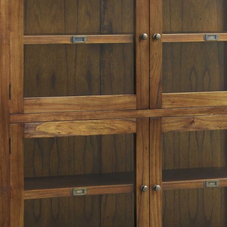 Vitrina 4 cajones y 4 puertas estilo colonial mindi 115x40x155h