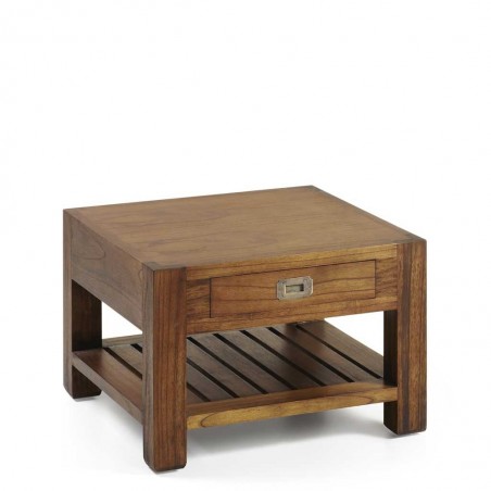 Mesa auxiliar o de noche estilo colonial mindi 60x60x40h