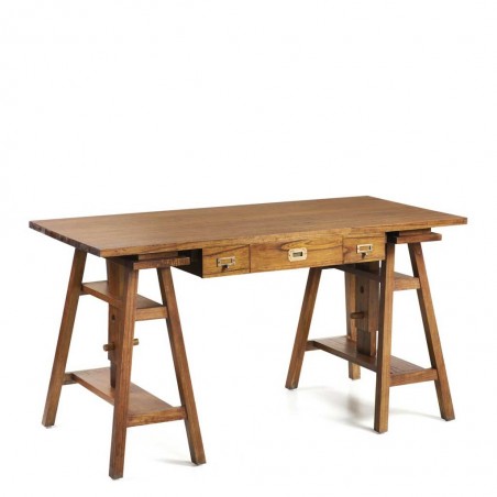 Escritorio altura regulable de esilo colonial mindi 152x70x78h