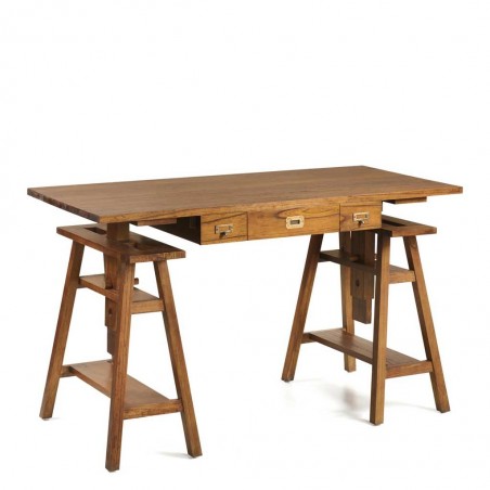 Escritorio altura regulable de esilo colonial mindi 152x70x78h