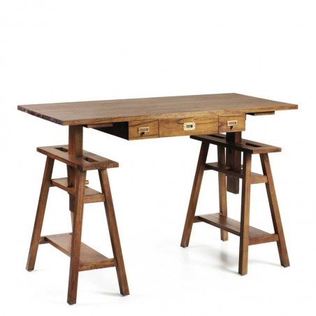 Escritorio altura regulable de esilo colonial mindi 152x70x78h