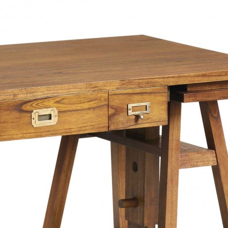 Escritorio altura regulable de esilo colonial mindi 152x70x78h
