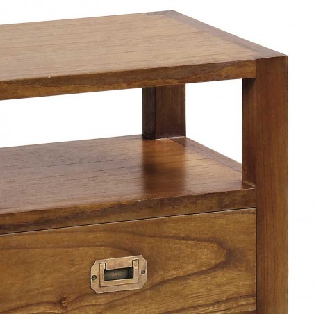 Mesita de noche con 2 cajones estilo colonial mindi 50x40x60h