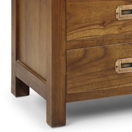 Mesita de noche con 2 cajones estilo colonial mindi 50x40x60h