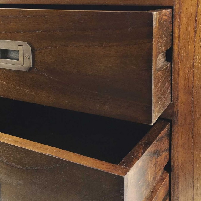 Mesita de noche con 2 cajones estilo colonial mindi 50x40x60h