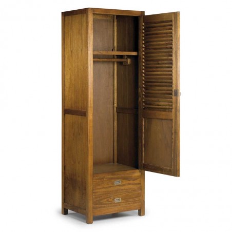 Armario con dos cajones y puerta estilo colonial mindi 65x50x200h