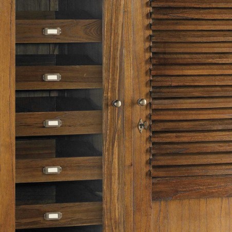 Armario con 3 cajones y zapatero estilo colonial mindi 108x50x200h