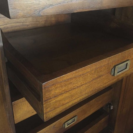 Armario con 3 cajones y zapatero estilo colonial mindi 108x50x200h