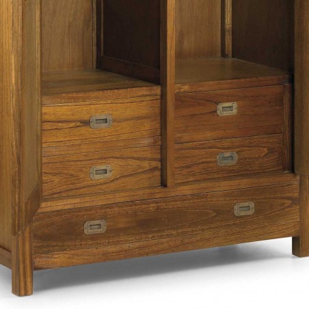 Armario con 5 cajones de estilo colonial mindi 108x50x200h