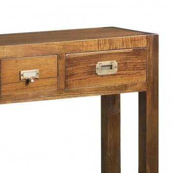 Consola con 3 cajones estilo colonial mindi 95x27x80h 2