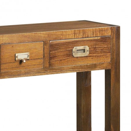 Consola con 3 cajones estilo colonial mindi 95x27x80h