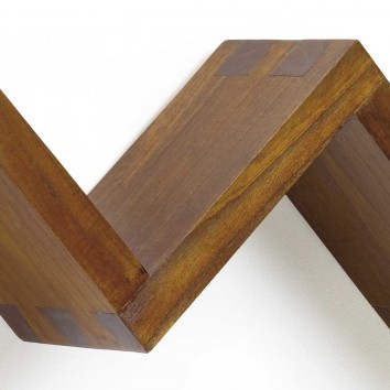 Estante de pared en escalera madera mindi 120x20x28h 2